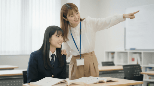 オンラインで学習する中高生